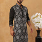 Silk Blend Embroidered Kurta (65KO 5435 Black ) [FF] [Q-11-14]