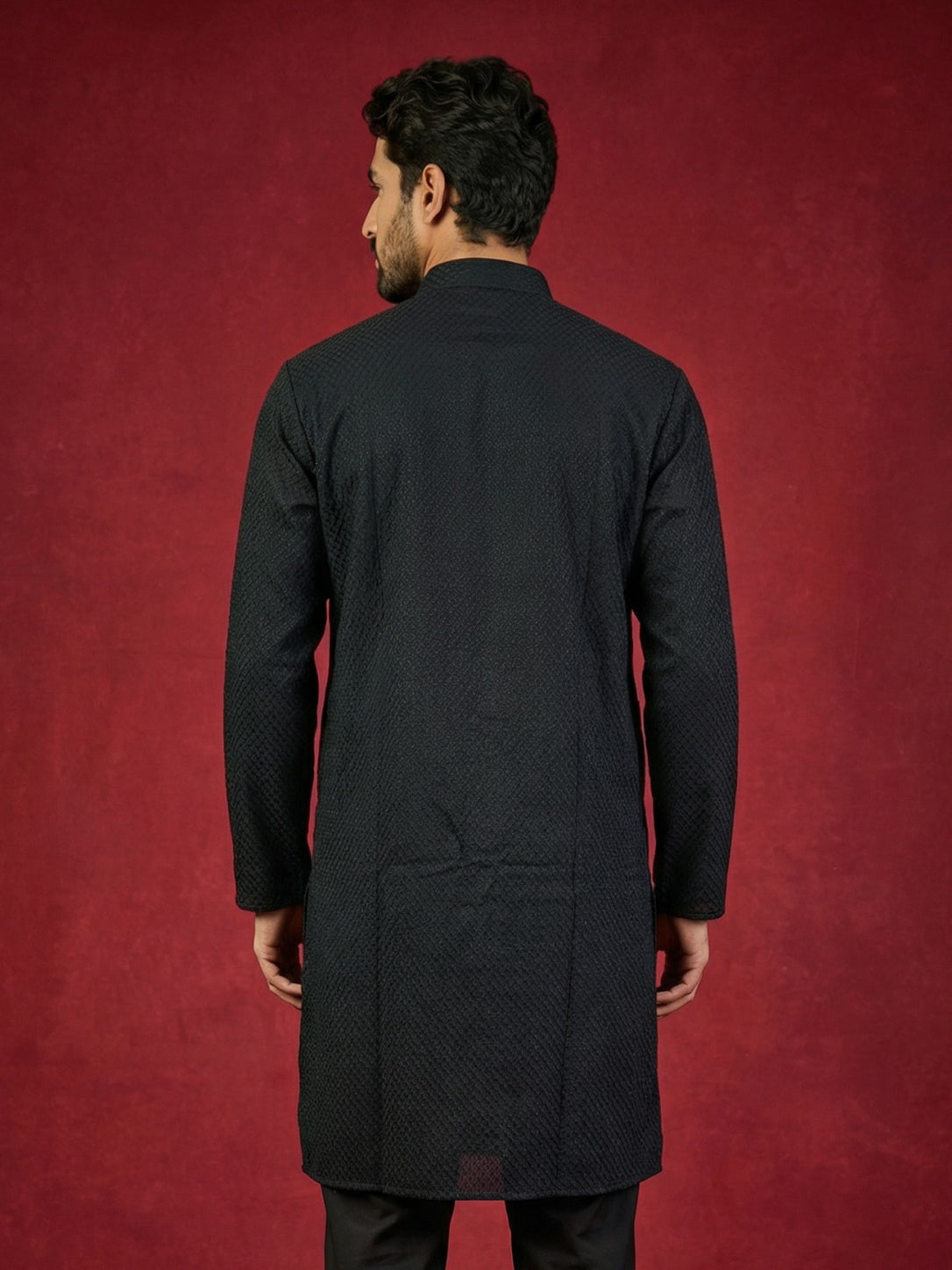 Embroidered Kurta for Men ( 65KO 5441Black S ) [FF] [O-6]
