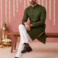 Embroidered Kurta for Men ( 65KO 5441Olive S ) [FF] [O-6]