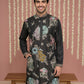 Black Silk Blend Embroidered Kurta ( 65KO 5444Black S ) [FF] [O-6]