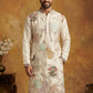 White Silk Blend Embroidered Kurta ( 65KO 5444White S ) [FF] [O-6]