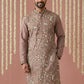 Silk Blend Designer Embroidered Kurta ( 65KO 5445Brown S )