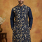 Silk Blend Designer Embroidered Kurta ( 65KO 5445Navy S )