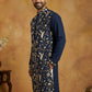 Silk Blend Designer Embroidered Kurta ( 65KO 5445Navy S )