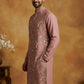 Silk Blend Designer Embroidered Kurta ( 65KO 5445Peach S )