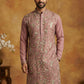 Silk Blend Designer Embroidered Kurta ( 65KO 5445Peach S )