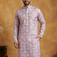 Men Cotton Blend Kurta with Foil Print ( 65KO 5446Lavender S ) [FF] [N-2]
