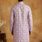 Men Cotton Blend Kurta with Foil Print ( 65KO 5446Lavender S ) [FF] [N-2]
