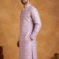 Men Cotton Blend Kurta with Foil Print ( 65KO 5446Lavender S ) [FF] [N-2]