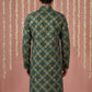 Men Cotton Blend Kurta with Foil Print ( 65KO 5446Olive S ) [FF] [N-2]