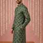 Men Cotton Blend Kurta with Foil Print ( 65KO 5446Olive S ) [FF] [N-2]