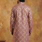 Men Cotton Blend Kurta with Foil Print ( 65KO 5446Peach S ) [FF] [N-2]