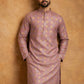 Men Cotton Blend Kurta with Foil Print ( 65KO 5446Peach S ) [FF] [N-2]