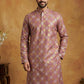 Men Cotton Blend Kurta with Foil Print ( 65KO 5446Peach S ) [FF] [N-2]