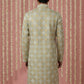 Men Cotton Blend Kurta with Foil Print ( 65KO 5446Pista S ) [FF] [N-2]