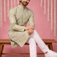 Men Cotton Blend Kurta with Foil Print ( 65KO 5446Pista S ) [FF] [N-2]