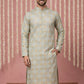 Men Cotton Blend Kurta with Foil Print ( 65KO 5446Pista S ) [FF] [N-2]