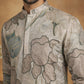 Silk Blend Kurta with Embroidery and Print ( 65KO 5447Grey S ) [FF] [A-1-4]