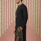 Men Embroidered Silk Blend Kurta ( 65KO 5449Black S ) [FF] [ A3 & A2 ]