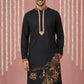Men Embroidered Silk Blend Kurta ( 65KO 5449Black S ) [FF] [ A3 & A2 ]