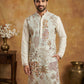 Men Embroidered Silk Blend Kurta ( 65KO 5450White S ) [FF] [Q-11-14]