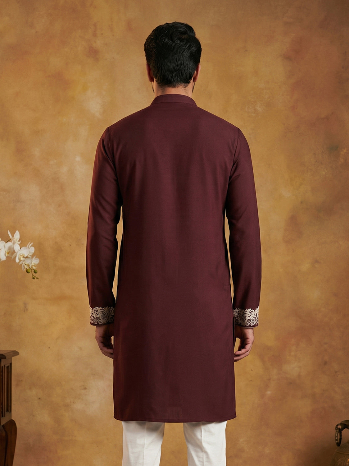 Japanese Fabric Embroidered Kurta ( 65KO 5453Purple S )