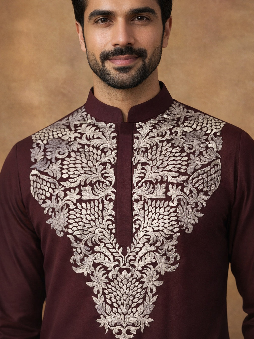 Japanese Fabric Embroidered Kurta ( 65KO 5453Purple S )