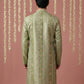 Men Silk Blend Embroidered Kurta ( 65KO 5454Green S ) [FF] [A-1-4]