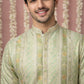 Men Silk Blend Embroidered Kurta ( 65KO 5454Green S ) [FF] [A-1-4]