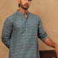 Cotton Blend Ethnic Printed Kurta ( 65KO 5455Sea-Green )