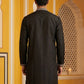 Black Silk Blend Embroidered Kurta ( 65KO 5457Black ) [FF] [A-1-4]