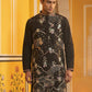 Black Silk Blend Embroidered Kurta ( 65KO 5457Black ) [FF] [A-1-4]
