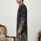 Men Silk Blend Embroidered Kurta ( 65KO 5458Black S ) [FF] [B-1-2]
