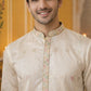 Men Silk Blend Embroidered Kurta ( 65KO 5458White S ) [FF] [B-1-2]