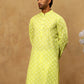 Classic Ethnic Print Cotton Blend Kurta ( 65KO 5459Green )
