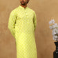 Classic Ethnic Print Cotton Blend Kurta ( 65KO 5459Green )