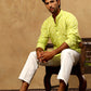 Classic Ethnic Print Cotton Blend Kurta ( 65KO 5459Green )