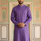 Classic Ethnic Print Cotton Blend Kurta ( 65KO 5459Purple S ) [FF] [K-14]