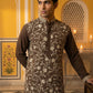 Classic Silk Blend Embroidered Kurta ( 65KO 5461Brown S ) [FF] [H-7]