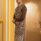 Classic Silk Blend Embroidered Kurta ( 65KO 5461Brown S ) [FF] [H-7]