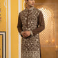 Classic Silk Blend Embroidered Kurta ( 65KO 5461Brown S ) [FF] [H-7]