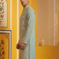 Classic Silk Blend Embroidered Kurta ( 65KO 5461Green S ) [FF] [H-7]