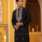 Embroidered Silk Blend Straight Kurta ( 65KO 5462Black S ) [FF] [B-6]