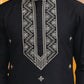 Embroidered Silk Blend Straight Kurta ( 65KO 5462Black S ) [FF] [B-6]