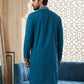 Embroidered Silk Blend Straight Kurta ( 65KO 5462Peacock S ) [FF] [B-6]