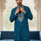 Embroidered Silk Blend Straight Kurta ( 65KO 5462Peacock S ) [FF] [B-6]