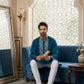Embroidered Silk Blend Straight Kurta ( 65KO 5462Peacock S ) [FF] [B-6]