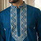 Embroidered Silk Blend Straight Kurta ( 65KO 5462Peacock S ) [FF] [B-6]