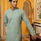 Embroidered Cotton Blend Kurta ( 65KO 5463Green S ) [FF] [H-10]