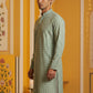 Embroidered Cotton Blend Kurta ( 65KO 5463Green S ) [FF] [H-10]